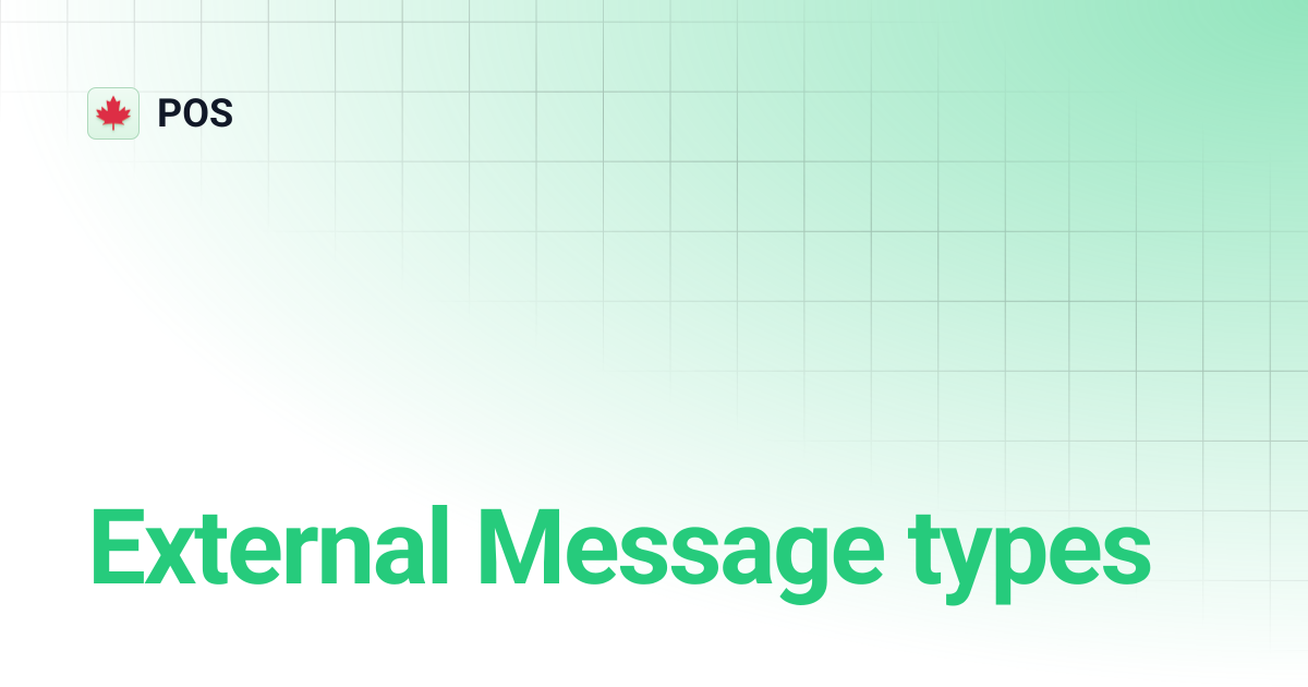 External Message types | POS